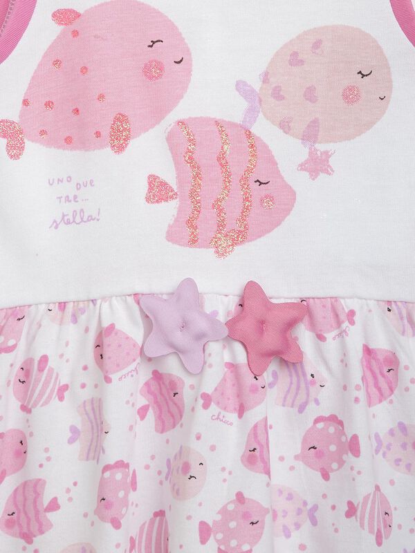 Sleeveless Dress - Fish Print image number null